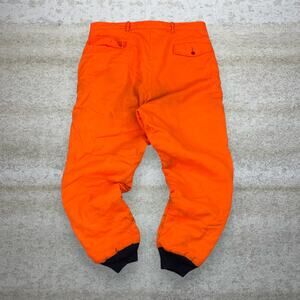 True Vintage 70s Snow Pants 40x30 Baggy Tapered Neon Orange Hunting Ankle